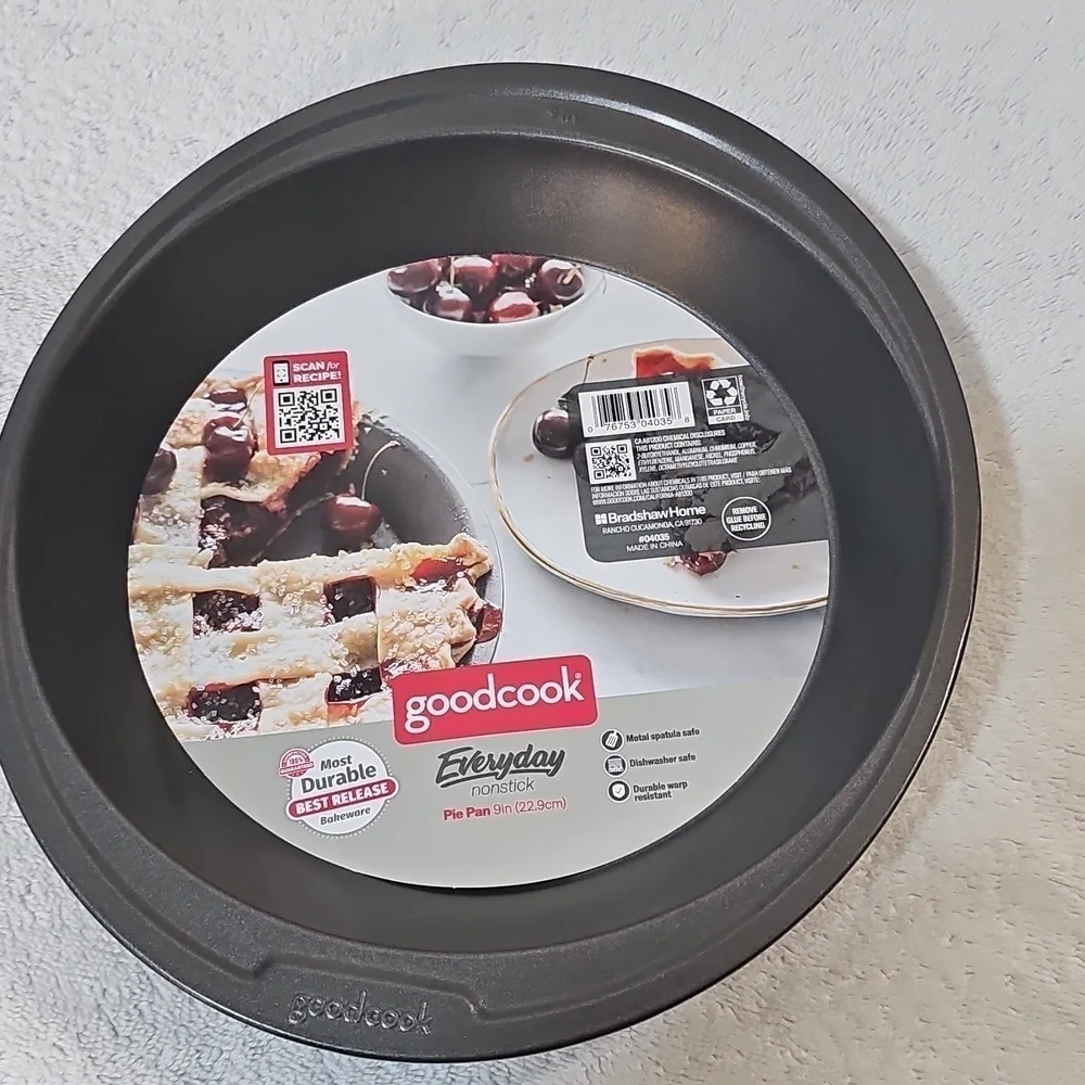 NWT GoodCook Non-Stick Pie Pan Dishwasher Safe 9 inches